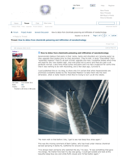 How to detox from chemtrails poisoning and infiltration of