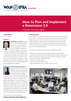 How to Plan and Implement a Newsroom 3.0 - WAN-IFRA