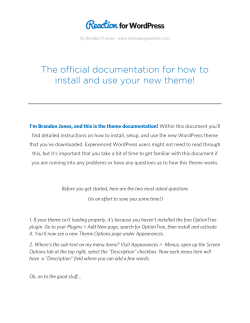 The official documentation for how to install and use your new theme!