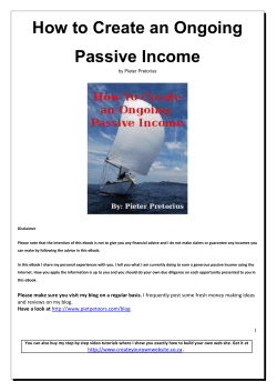 How to Create an Ongoing Passive Income - PietPetoors.com