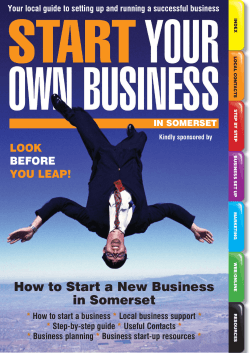 How to Start a New Business in Somerset - Start Your Own Business
