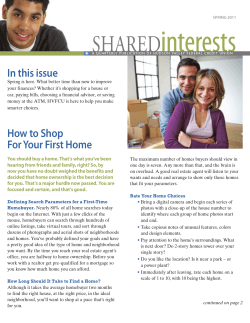 In this issue How to Shop For Your First Home - Hudson Valley