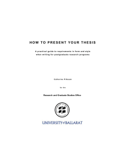 HOW TO PRESENT YOUR THESIS - Home Pages of All Faculty at