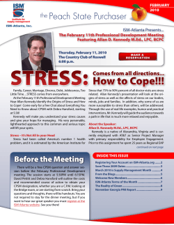 How to Cope!!! - ISM-Atlanta