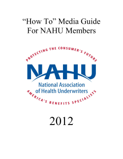 “How To” Media Guide for NAHU Members 2012