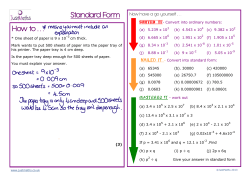 How to . . . Standard Form - JustMaths