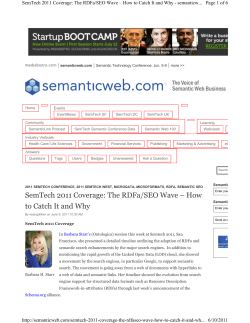 SemTech 2011 Coverage: The RDFa/SEO Wave – How to Catch It