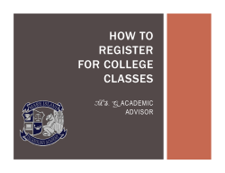 HOW TO REGISTER FOR COLLEGE CLASSES
