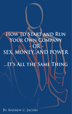 How to Start and Run Your Own Company - OR - SEX, MONEY