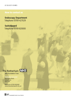 How to contact us Endoscopy Department Telephone 01709