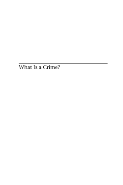 What Is a Crime? - University of British Columbia Press