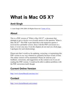What is Mac OS X? - Mac OS X Internals