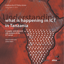 what is happening in ICT in Tanzania - Research ICT Africa