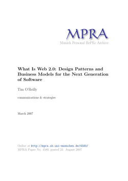 What Is Web 2.0: Design Patterns and Business Models for the Next