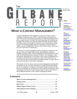 What is Content Management? - Gilbane Report V8 - Gilbane.com