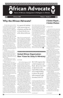Why the African Advocate? - United African Organization