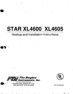 Model Star XL4600 XL4605 Hook-up and Installation Instructions