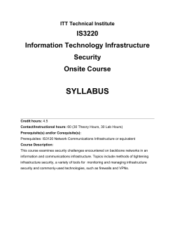 Curriculum Cover Sheet - Ms. Thorpes ITT Cybersecurity Classroom