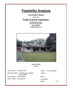 Feasibility Cover Sheet - Triple G Home Inspection Inc.