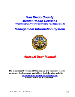 Management Information System - County of San Diego