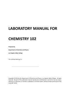 LABORATORY MANUAL FOR CHEMISTRY 102 - ars-chemia.net