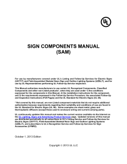 SIGN COMPONENTS MANUAL (SAM) - UL.com