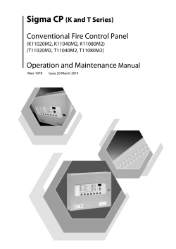Conventional Fire Control Panel Operation and Maintenance Manual