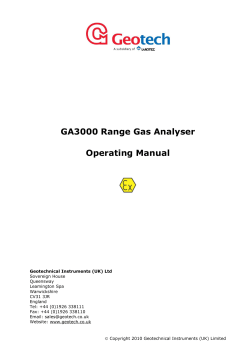 Gas Analyser Operating Manual - Geotechnical Instruments