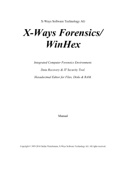 X-Ways Forensics  WinHex Manual - X-Ways Software Technology