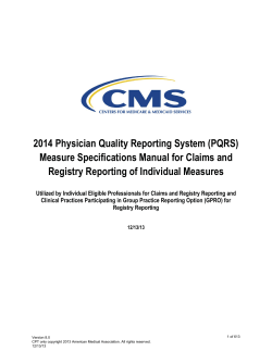 2014 Physician Quality Reporting System (PQRS) Measure