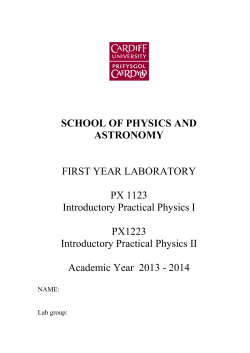 Year 1 Lab manual 2013 V1.1 - School of Physics and Astronomy