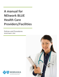 728BA manual for NEtwork BLUE Health Care Providers/Facilities