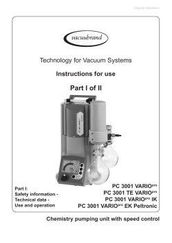 Chemistry Vacuum Pumping Unit PC 3001 VARIO - Manual