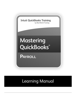 Learning Manual - QuickBooks Training