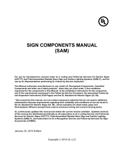 SIGN COMPONENTS MANUAL (SAM) - Industries - UL