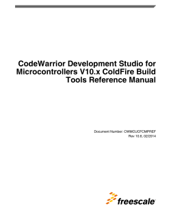 CodeWarrior Development Studio for Microcontrollers V10.x