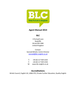 Agent Manual - Bristol Language Centre