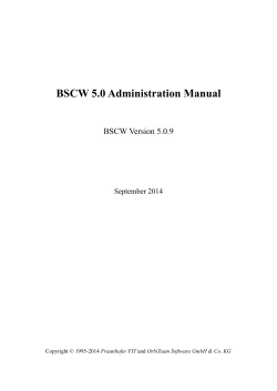 BSCW 5.0 Administration Manual