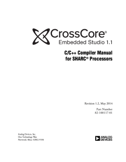 CrossCore Embedded Studio 1.0 C/C++ Compiler Manual for