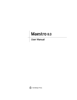 Maestro User Manual