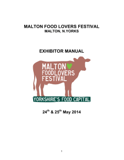 MALTON FOOD LOVERS FESTIVAL EXHIBITOR MANUAL