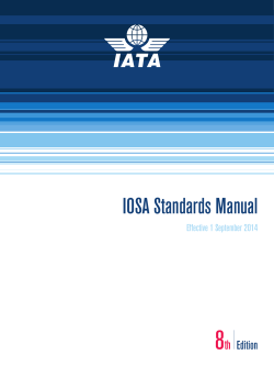 IOSA Standards Manual, 8th Edition, Effective April 2014 - IATA
