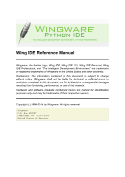 Wing IDE Reference Manual - Wingware Python IDE