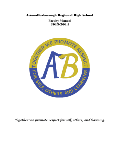 Acton-Boxborough Regional High School Faculty Manual 2013-2014