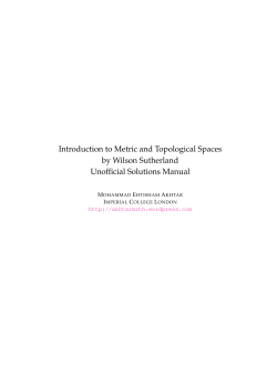 Introduction to Metric and Topological Spaces by Wilson Sutherland