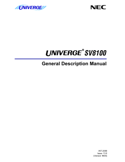 UNIVERGE SV8100 General Description Manual - AmeriCom