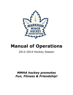 Manual of Operations - Markham Minor Hockey Association