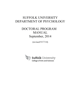 Department of Psychology Doctoral Program - Suffolk University