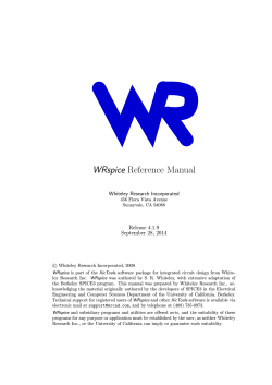 WRspice Reference Manual - Whiteley Research Inc.