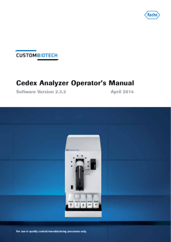 Cedex Analyzer Operators Manual - Roche